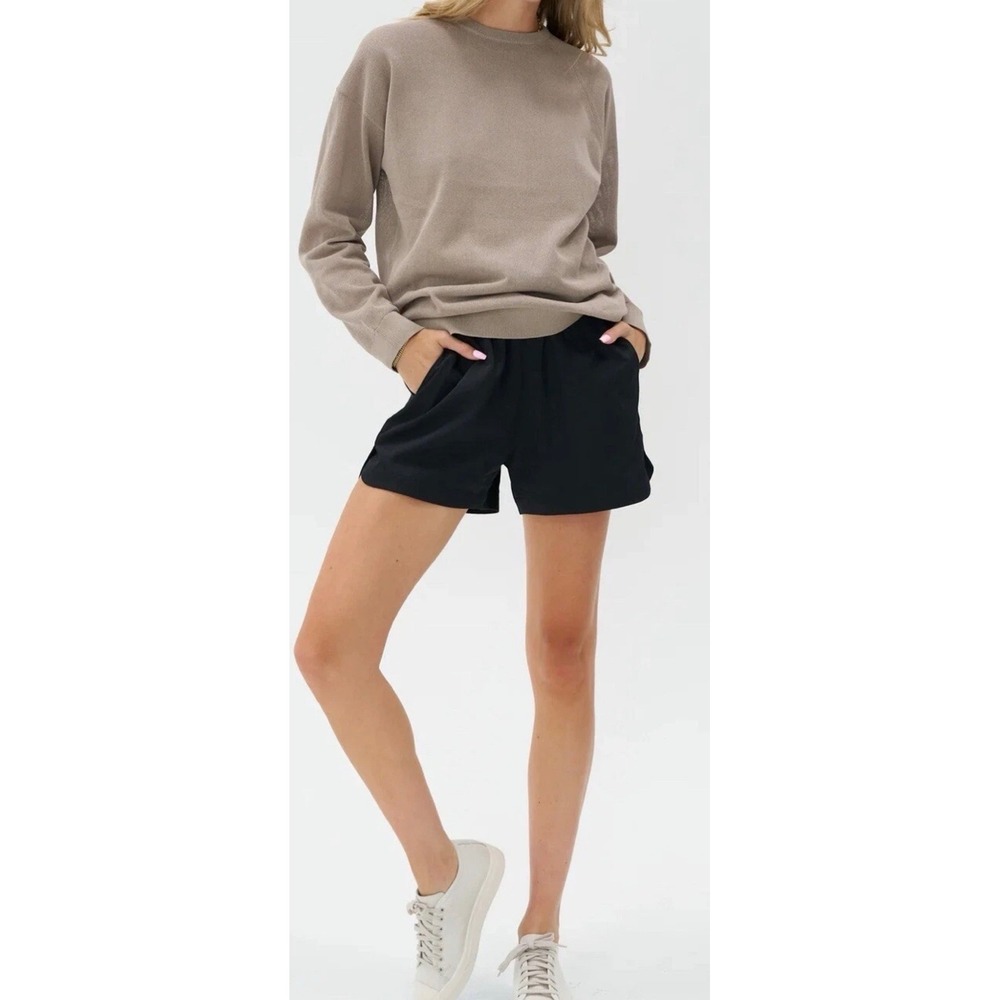 Tibi Drapey Suiting Pull On Short Black U124DS4134 XXS Elastic Waist Pocketed